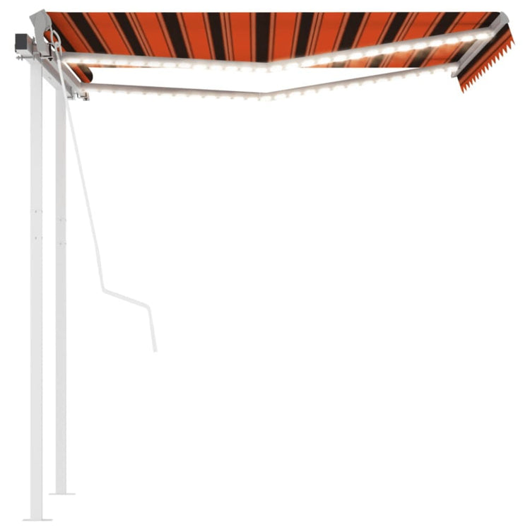 VidaXL Luifel automatisch met LED en windsensor 3,5x2,5 m oranje bruin