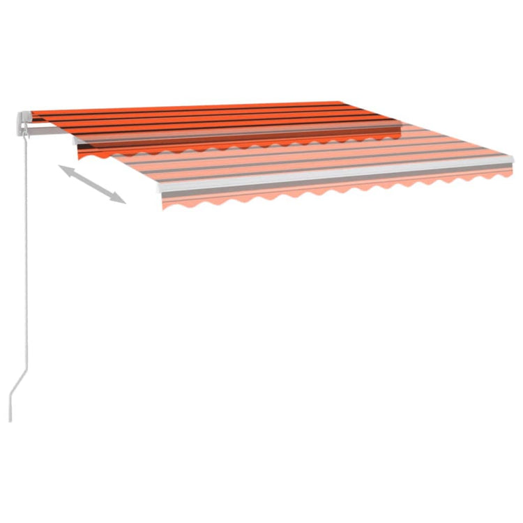 VidaXL Luifel automatisch met LED en windsensor 3,5x2,5 m oranje bruin
