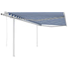 VidaXL Luifel automatisch uittrekbaar met palen 4x3 m blauw en wit