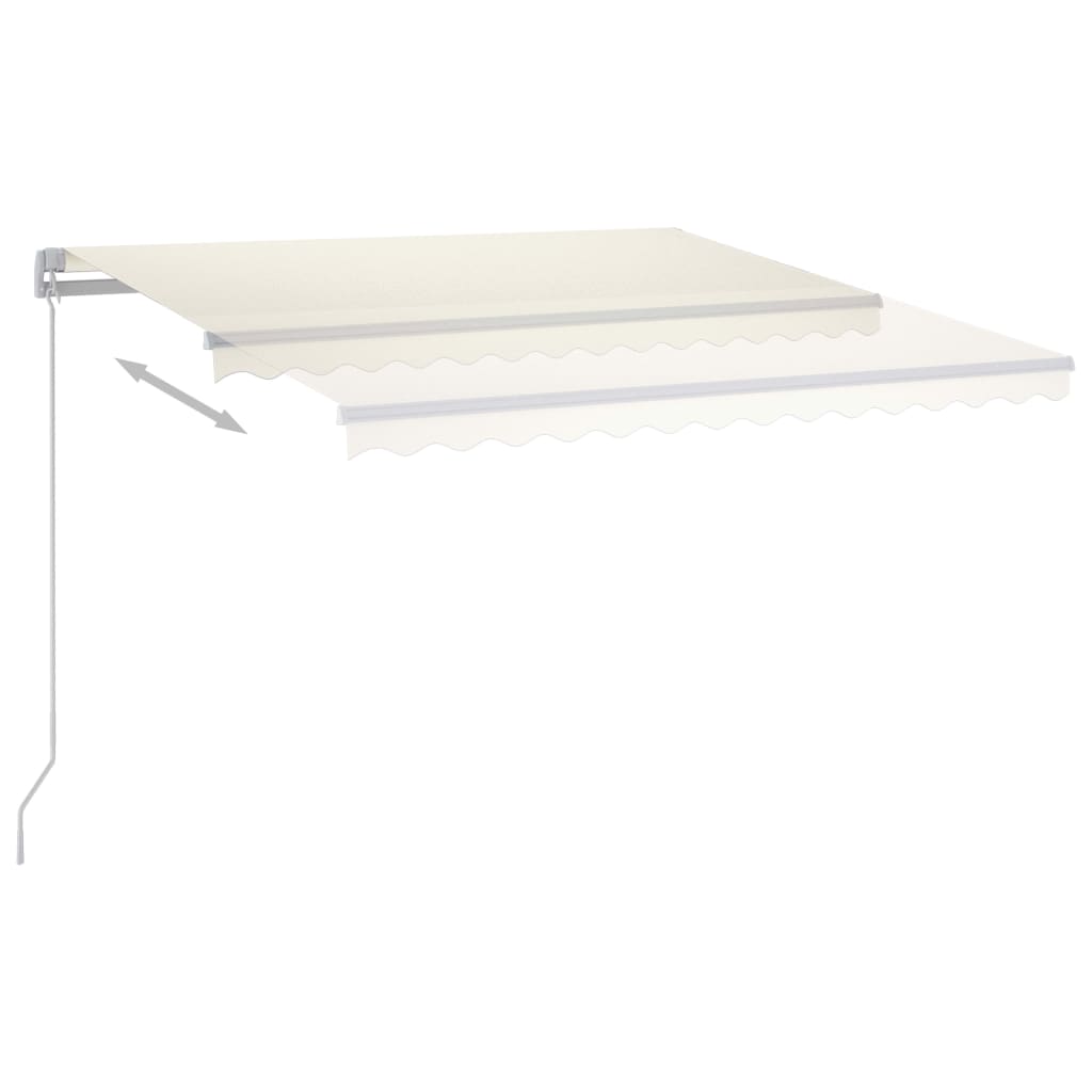 VidaXL Luifel automatisch met LED en windsensor 4,5x3 m crèmekleurig