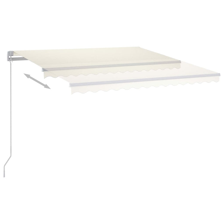 VidaXL Luifel automatisch met LED en windsensor 4,5x3 m crèmekleurig