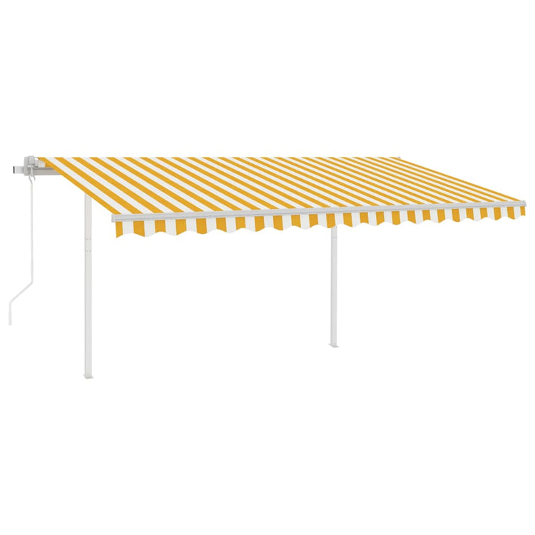 VidaXL Luifel automatisch met LED en windsensor 4,5x3 m geel en wit
