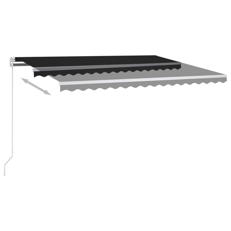 VidaXL Luifel automatisch met LED en windsensor 4,5x3 m antracietkleur