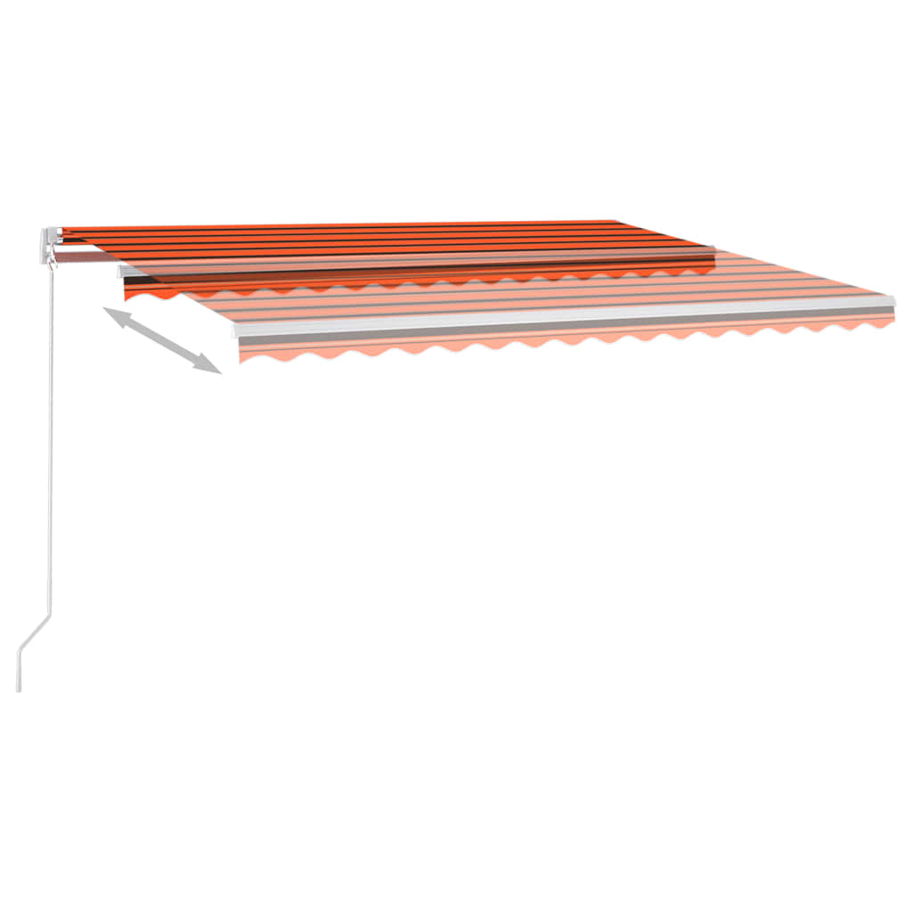 VidaXL Luifel automatisch met LED en windsensor 4,5x3 m oranje bruin