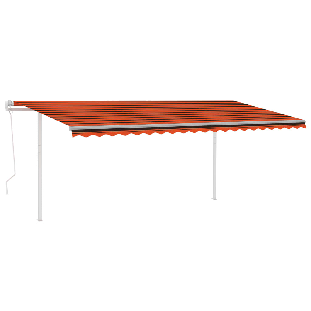 VidaXL Luifel automatisch met LED en windsensor 5x3 m oranje en bruin
