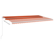 VidaXL Luifel automatisch uittrekbaar met palen 6x3 m oranje en bruin - afbeelding 3
