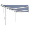 VidaXL Luifel automatisch met LED en windsensor 6x3 m blauw en wit