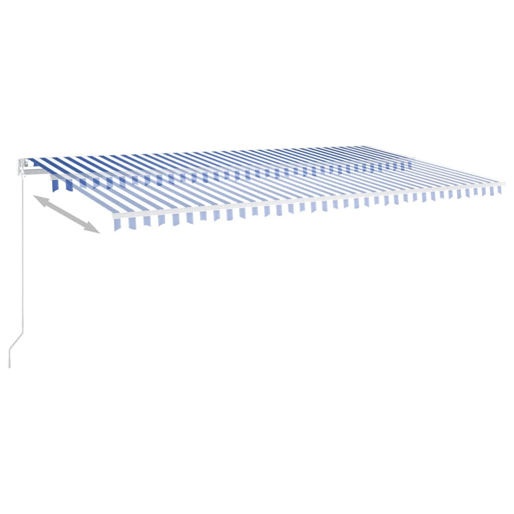 VidaXL Luifel automatisch met LED en windsensor 6x3 m blauw en wit
