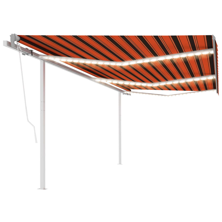 VidaXL Luifel automatisch met LED en windsensor 6x3 m oranje en bruin