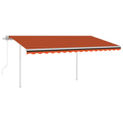 VidaXL Luifel automatisch uittrekbaar met palen 4,5x3,5 m oranje bruin - afbeelding 2