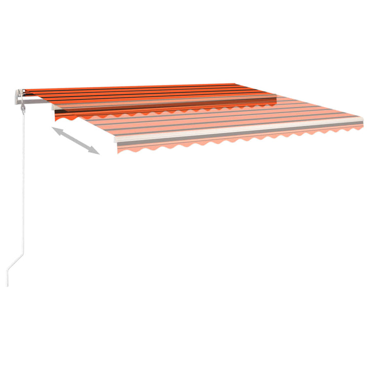 VidaXL Luifel automatisch uittrekbaar met palen 4,5x3,5 m oranje bruin