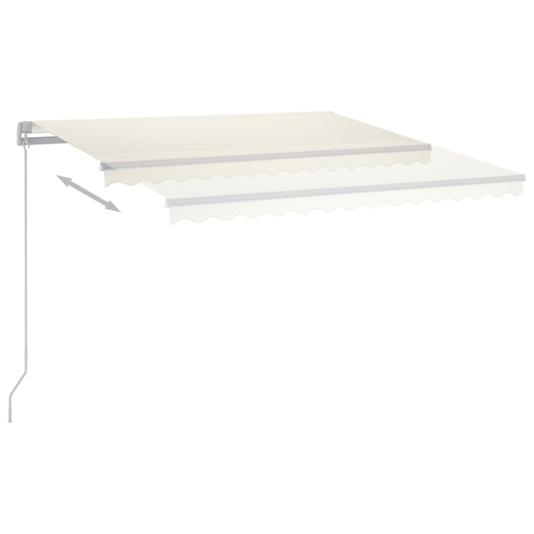 VidaXL Luifel automatisch met LED en windsensor 4,5x3,5 m crèmekleurig