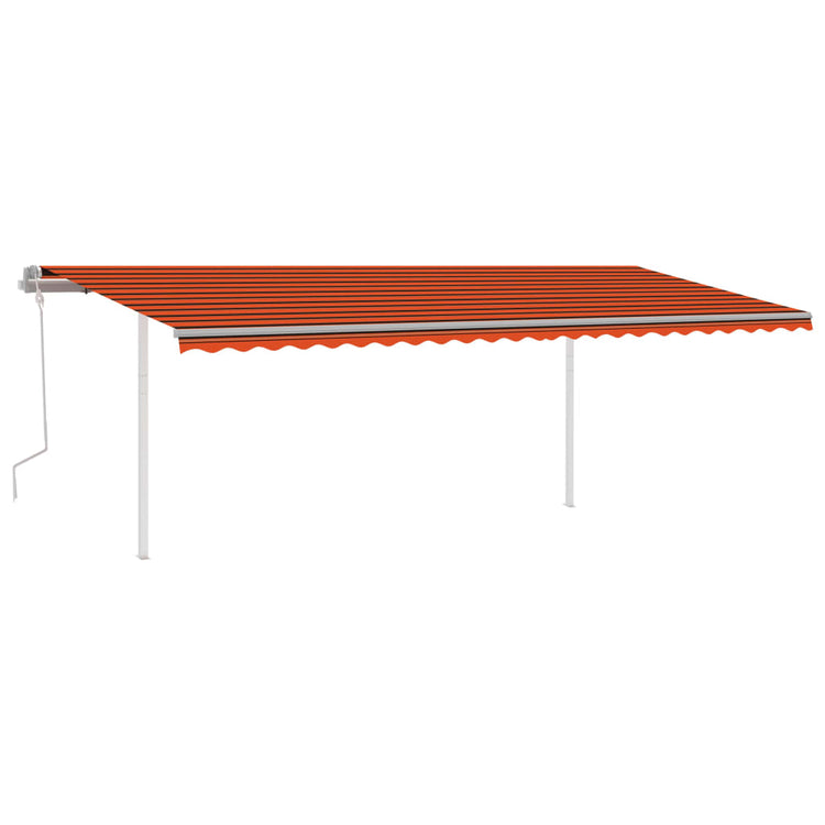 VidaXL Luifel handmatig uittrekbaar met palen 6x3,5 m oranje en bruin