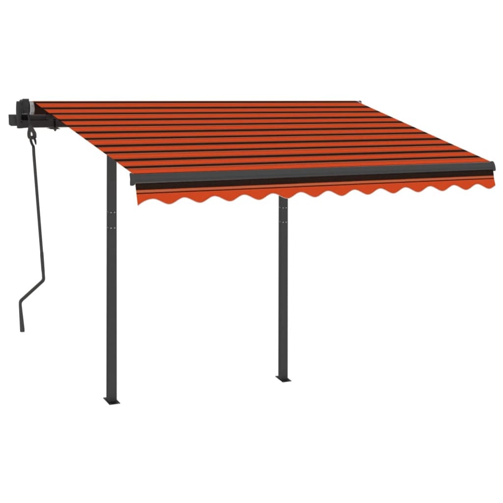 VidaXL Luifel automatisch met LED en windsensor 3x2,5 m oranje bruin