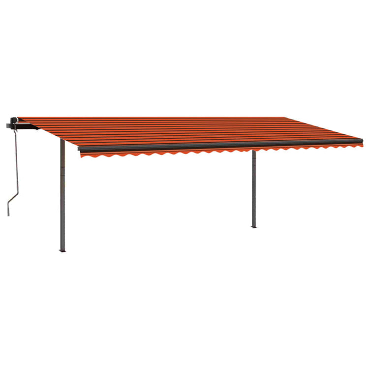 VidaXL Luifel handmatig uittrekbaar met palen 3,5x2,5 m oranje bruin
