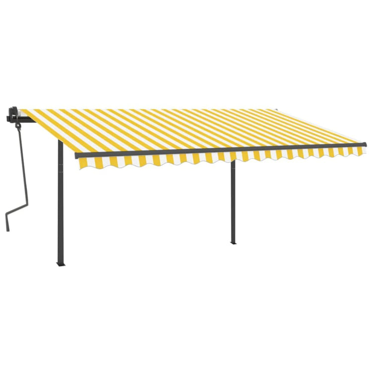 VidaXL Luifel automatisch met LED en windsensor 4x3 m geel en wit