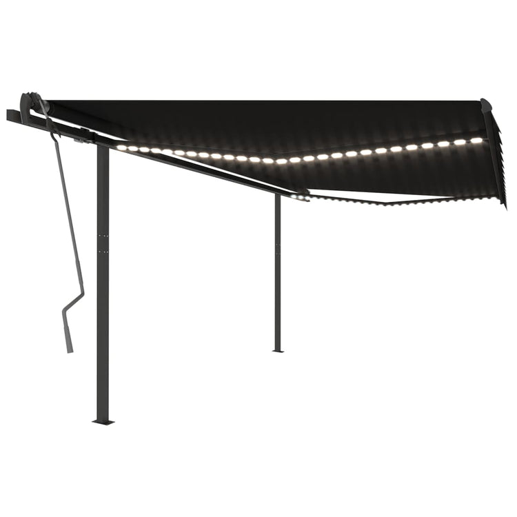 VidaXL Luifel automatisch met LED en windsensor 4x3 m antracietkleurig