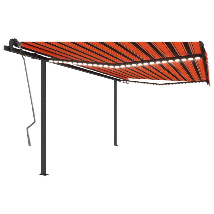 VidaXL Luifel automatisch met LED en windsensor 4x3 m oranje en bruin