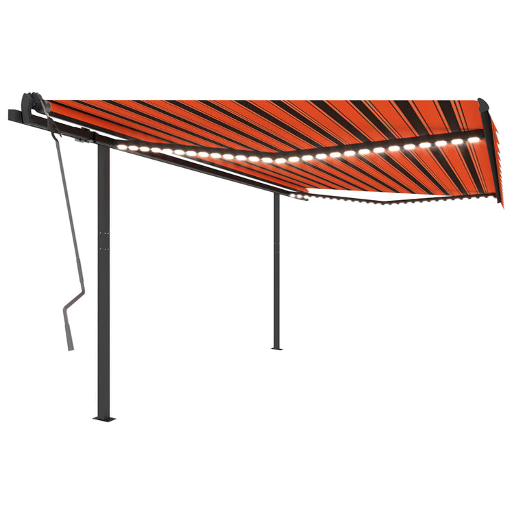 VidaXL Luifel automatisch met LED en windsensor 4,5x3 m oranje bruin