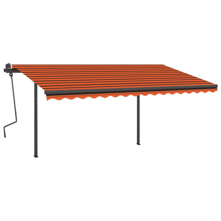 VidaXL Luifel automatisch met LED en windsensor 4,5x3 m oranje bruin