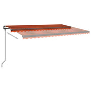 VidaXL Luifel handmatig uittrekbaar met palen 5x3 m oranje en bruin - afbeelding 3