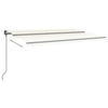 VidaXL Luifel automatisch uittrekbaar met palen 5x3 m crèmekleurig