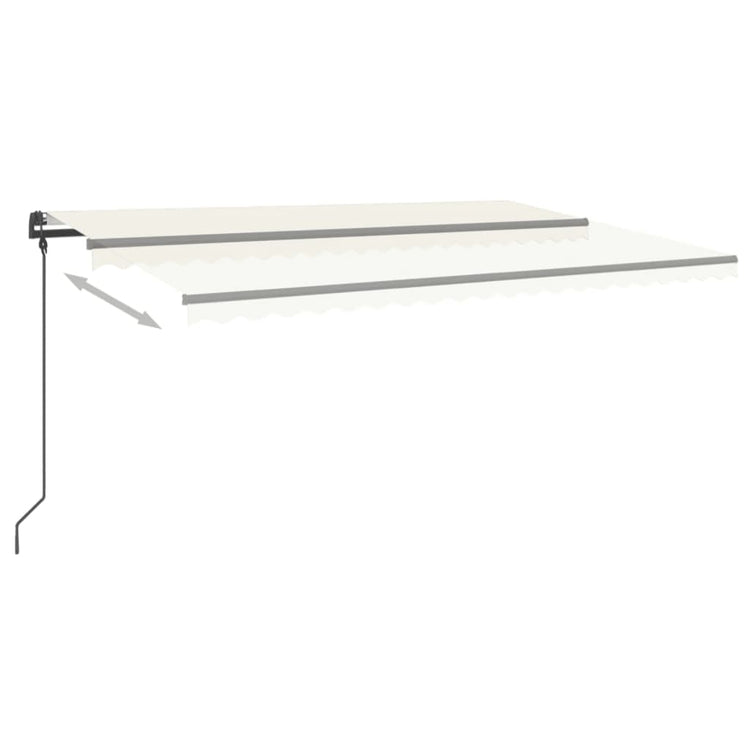 VidaXL Luifel automatisch met LED en windsensor 5x3 m crèmekleurig