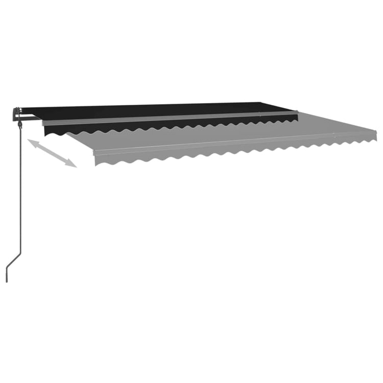 VidaXL Luifel automatisch met LED en windsensor 5x3 m antracietkleurig