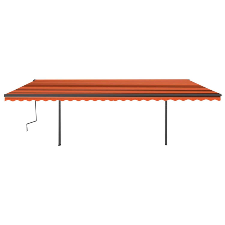 VidaXL Luifel handmatig uittrekbaar met palen 6x3 m oranje en bruin