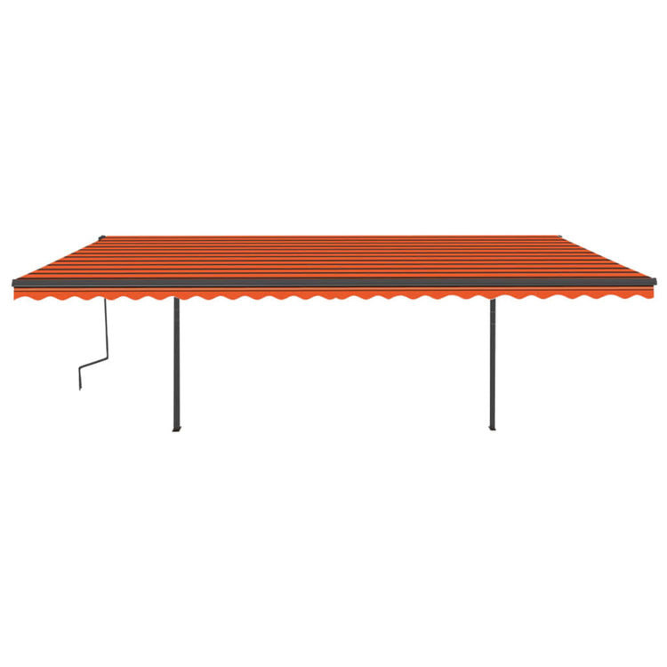 VidaXL Luifel handmatig uittrekbaar met LED 6x3 m oranje en bruin