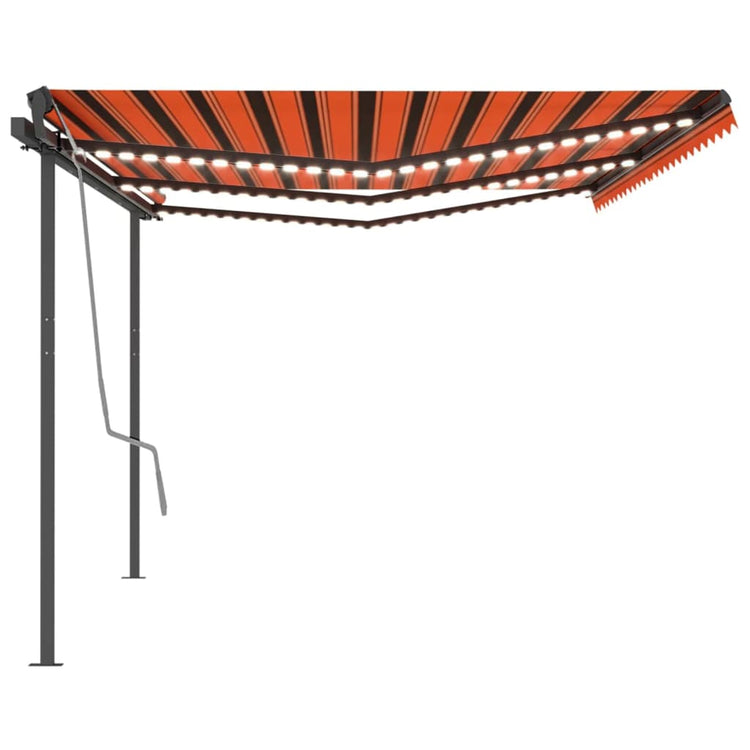 VidaXL Luifel automatisch met LED en windsensor 6x3 m oranje en bruin