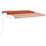 VidaXL Luifel handmatig uittrekbaar met palen 4x3,5 m oranje en bruin - afbeelding 3