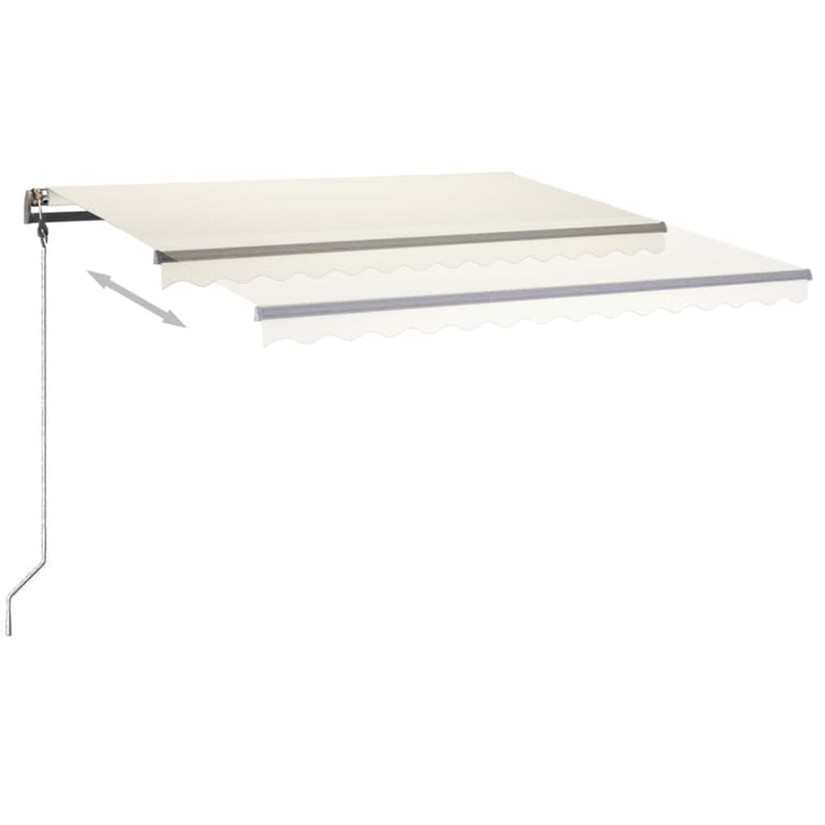 VidaXL Luifel handmatig uittrekbaar met LED 4x3,5 m crèmekleurig