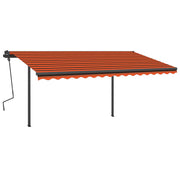 VidaXL Luifel handmatig uittrekbaar met LED 4,5x3,5 m oranje en bruin - afbeelding 2