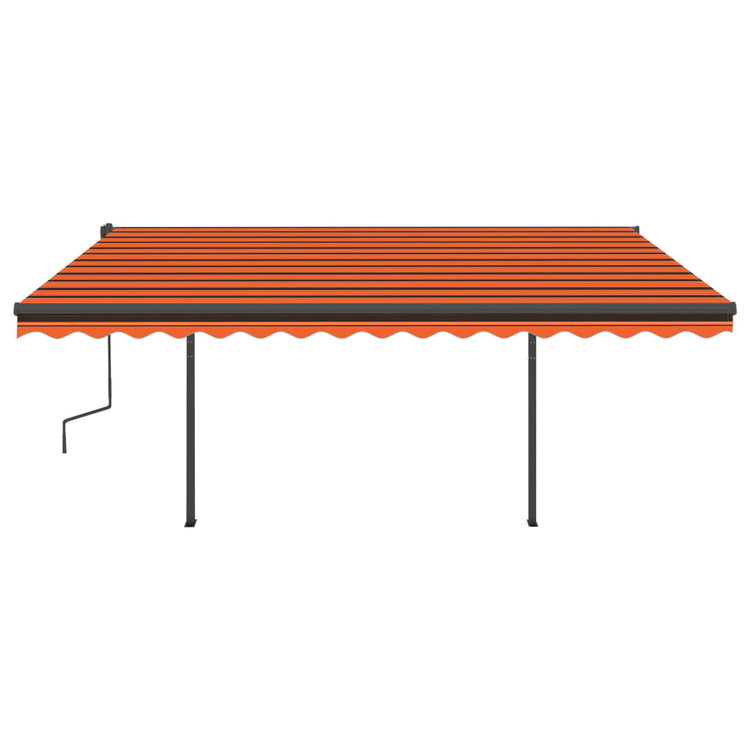 VidaXL Luifel handmatig uittrekbaar met LED 4,5x3,5 m oranje en bruin