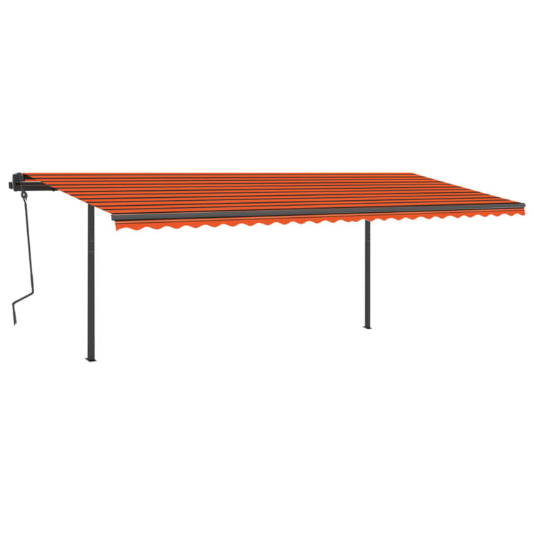 VidaXL Luifel handmatig uittrekbaar met palen 6x3,5 m oranje en bruin