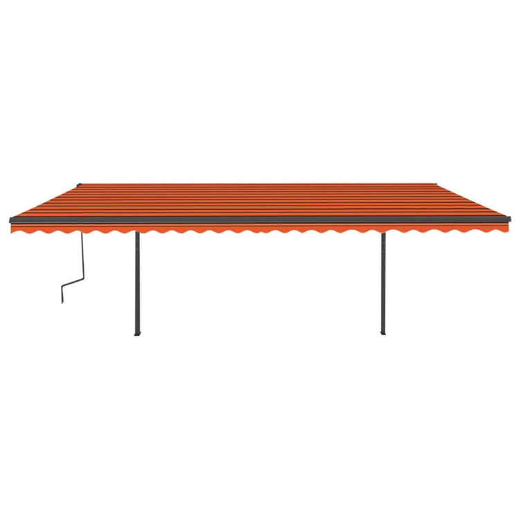 VidaXL Luifel handmatig uittrekbaar met palen 6x3,5 m oranje en bruin