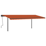 VidaXL Luifel automatisch uittrekbaar met palen 6x3,5 m oranje bruin - afbeelding 2