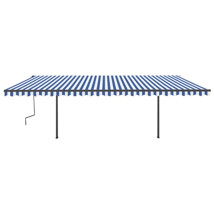 VidaXL Luifel automatisch met LED en windsensor 6x3,5 m blauw en wit