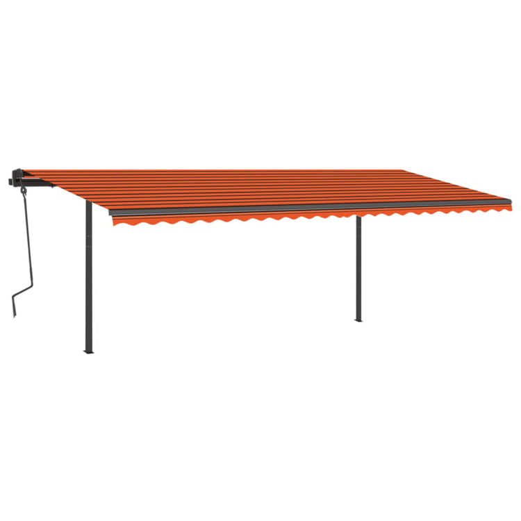 VidaXL Luifel automatisch met LED en windsensor 6x3,5 m oranje bruin