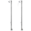 Vidaxl buitendouche met bruine basis 220 cm roestvrij staal