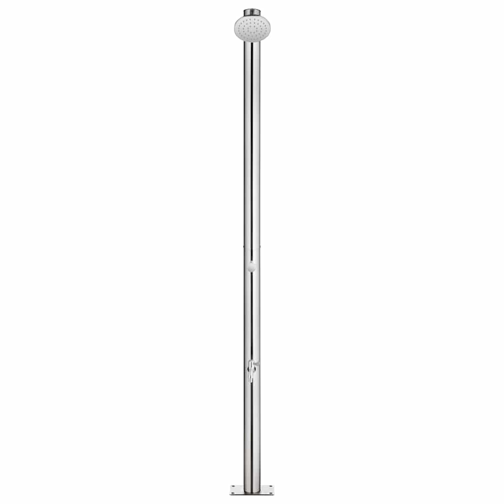Vidaxl buitendouche met bruine basis 220 cm roestvrij staal