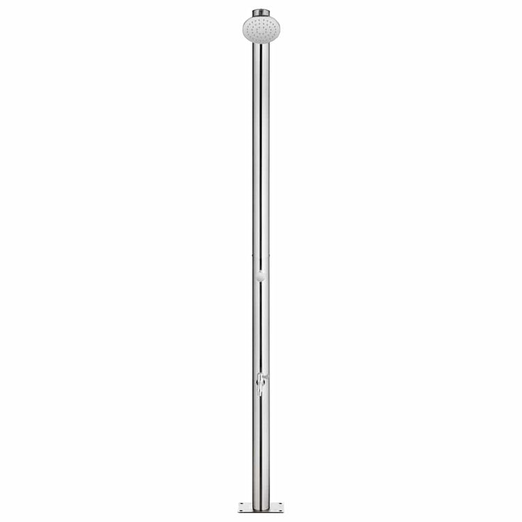 Vidaxl buitendouche met bruine basis 220 cm roestvrij staal