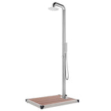 VidaXL Buitendouche met bruine basis 230 cm roestvrij staal - afbeelding 1