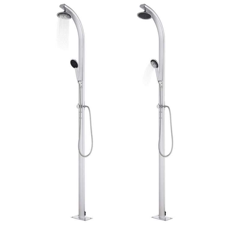 Vidaxl buitendouche met bruine basis 220 cm aluminium