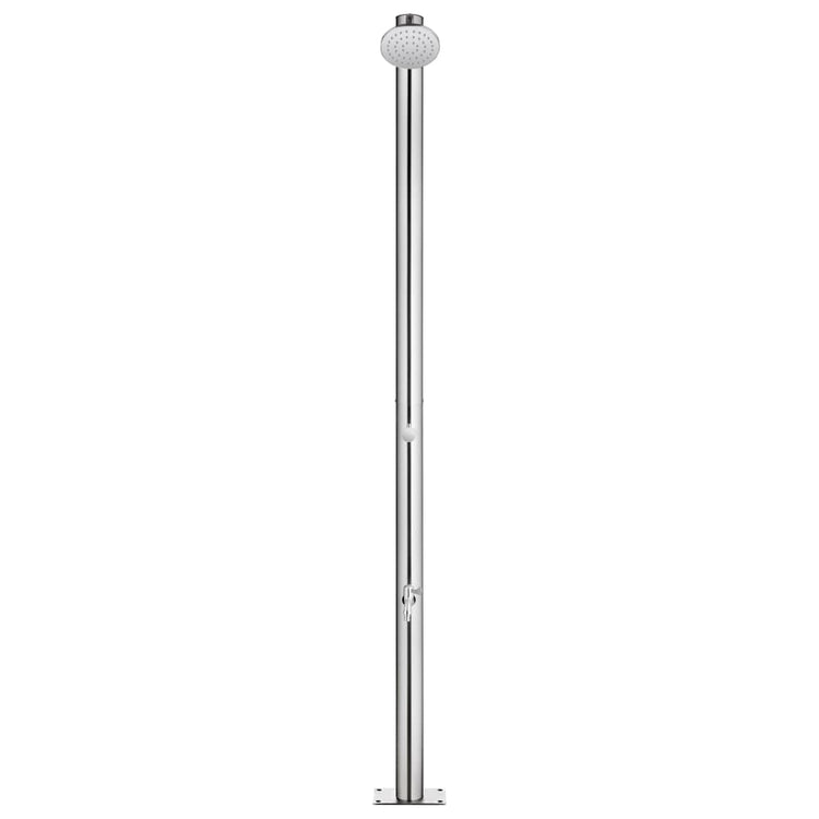 Vidaxl buitendouche met grijze basis 220 cm roestvrij staal