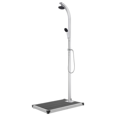 Vidaxl buitendouche met grijze basis 220 cm aluminium