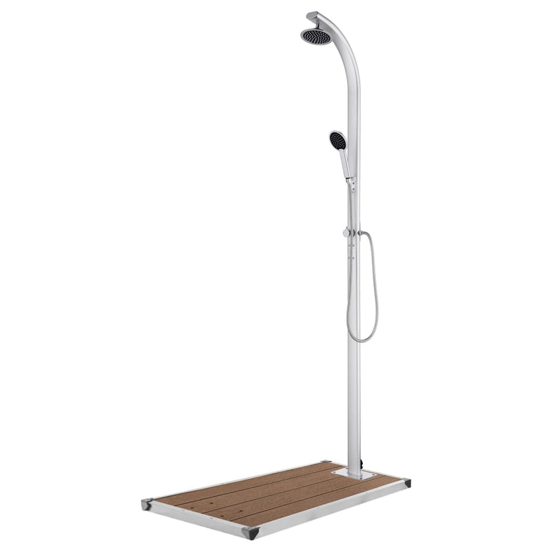 Vidaxl buitendouche met bruine basis 220 cm aluminium