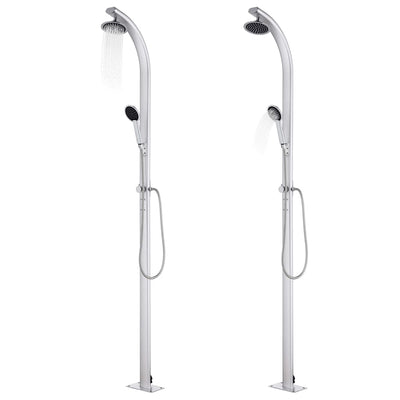 Vidaxl buitendouche met bruine basis 220 cm aluminium