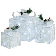 Vidaxl kerstdecoratie geschenkdozen 3 st binnen buiten wit - afbeelding 2